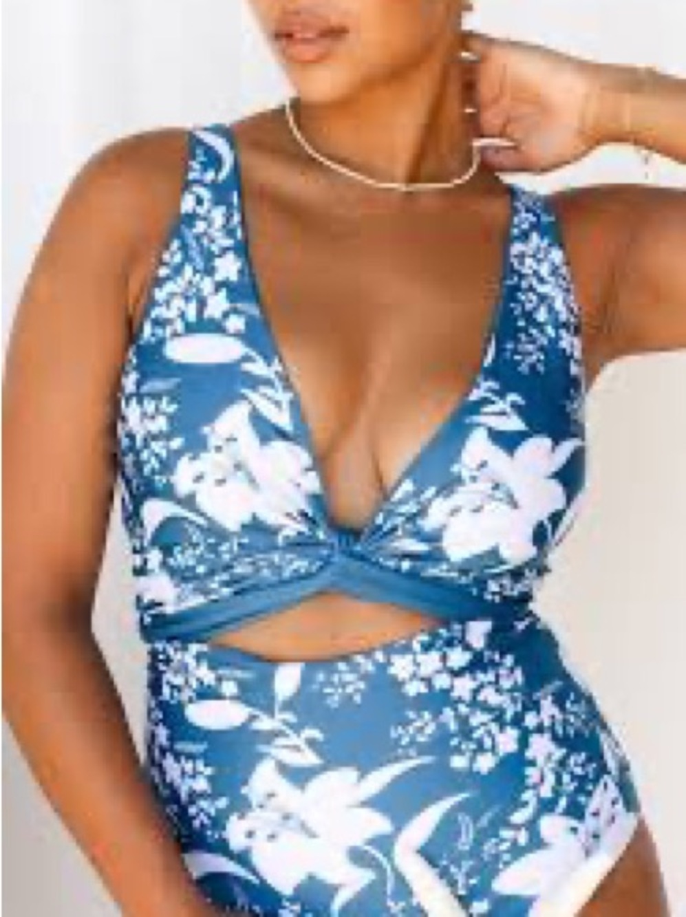 NWT High-Waist reversible Teal/Floral Bikini Set with Supportive Top - 5 pieces